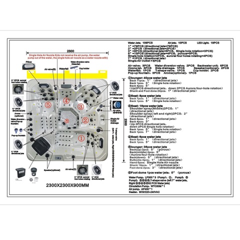 JACUZZI OGRODOWE WANNA SPA755 CAPPUCCINO OBUDOWA BRĄZOWA DESKA F21 230X230 CM