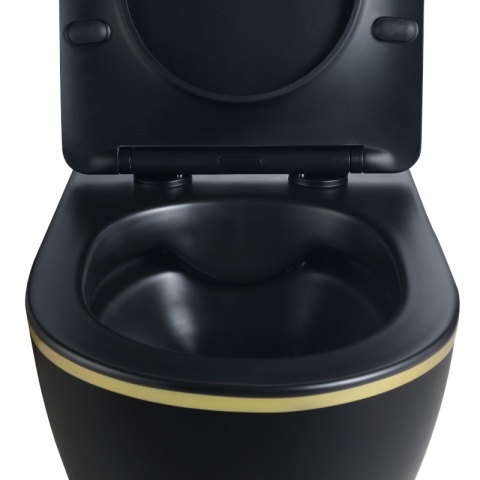 MISKA WC WISZĄCA RIMLESS MIZU-MTB-GL-RIM-03 CZARNA MAT DESKA WOLNOOPADAJĄCA DUROPLAST