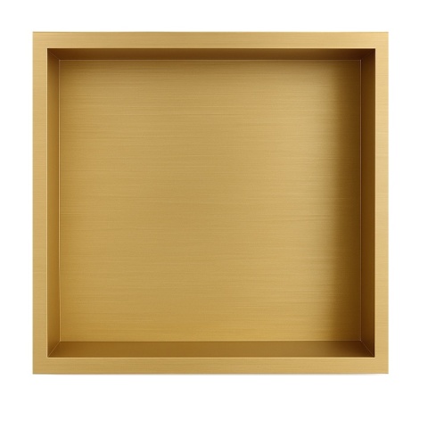 PÓŁKA ŁAZIENKOWA WNĘKOWA IGA Z KOŁNIERZEM ZŁOTA 30X30X7 CM