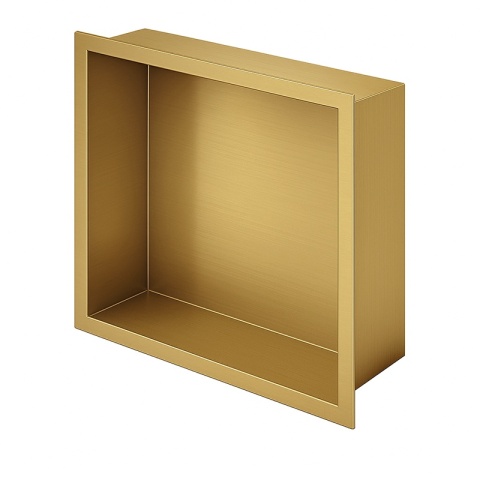 PÓŁKA ŁAZIENKOWA WNĘKOWA IGA Z KOŁNIERZEM ZŁOTA 30X30X7 CM