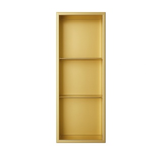 PÓŁKA ŁAZIENKOWA WNĘKOWA TRES Z KOŁNIERZEM ZŁOTY 90X30X10 CM