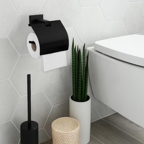 UCHWYT NA PAPIER TOALETOWY WIESZAK METALOWY BRUNO-BL CZARNY