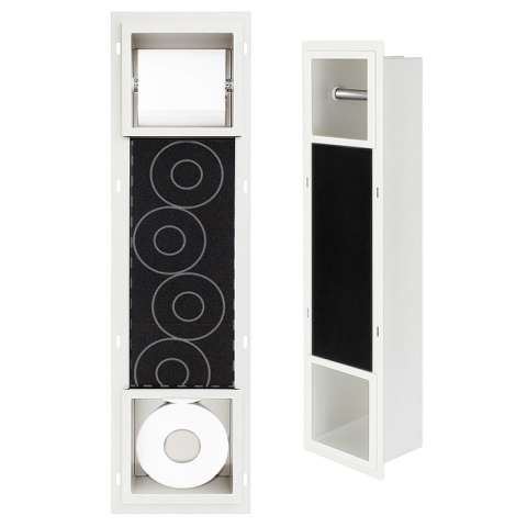 UCHWYT NA PAPIER TOALETOWY WNĘKOWY Z MAGAZYNKIEM DO ZABUDOWY DARIO-WH BIAŁY