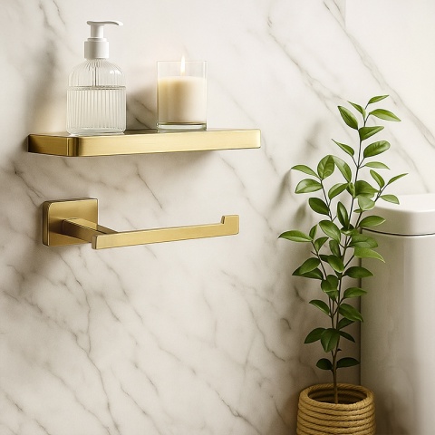 UCHWYT WIESZAK NA PAPIER TOALETOWY ŚCIENNY ARON-GL ZŁOTY