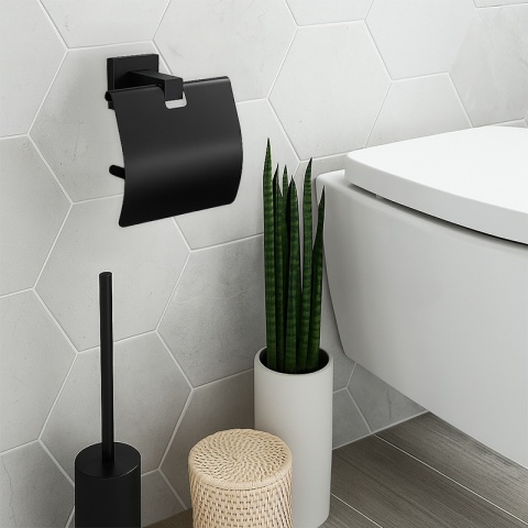 UCHWYT NA PAPIER TOALETOWY WIESZAK METALOWY BRUNO-BL CZARNY