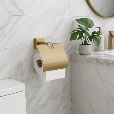 UCHWYT NA PAPIER TOALETOWY WIESZAK METALOWY BUNO-GL-BR ZŁOTY SZCZOTKOWANY