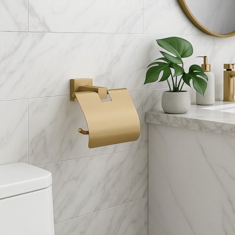 UCHWYT NA PAPIER TOALETOWY WIESZAK METALOWY BUNO-GL-BR ZŁOTY SZCZOTKOWANY