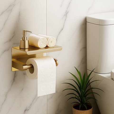 UCHWYT WIESZAK ŁAZIENKOWY NA PAPIER TOALETOWY CLARK-GL ZŁOTY