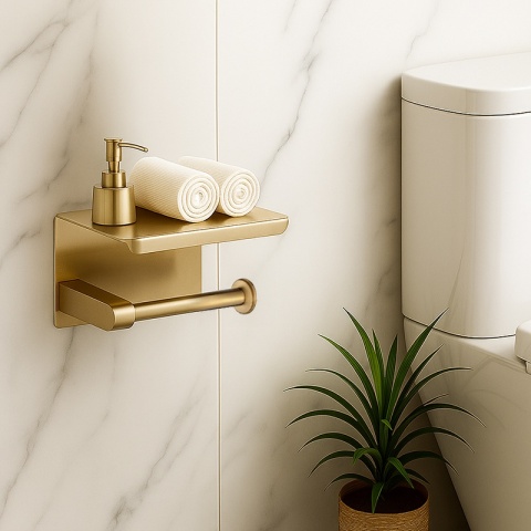 UCHWYT WIESZAK ŁAZIENKOWY NA PAPIER TOALETOWY CLARK-GL ZŁOTY