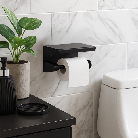 UCHWYT WIESZAK ŁAZIENKOWY NA PAPIER TOALETOWY CLARK-BL CZARNY