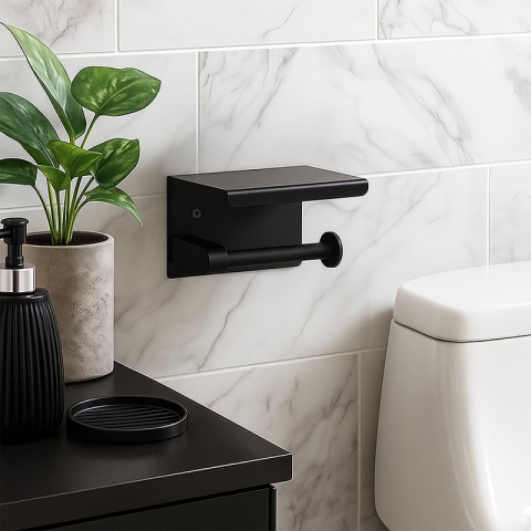 UCHWYT WIESZAK ŁAZIENKOWY NA PAPIER TOALETOWY CLARK-BL CZARNY