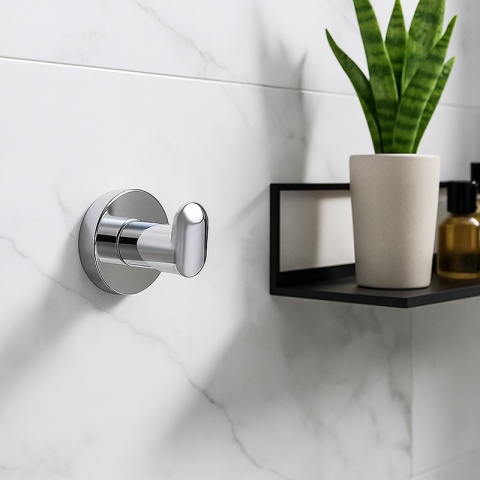 WIESZAK ŁAZIENKOWY NA RĘCZNIK METALOWY ŚCIENNY POJEDYNCZY LOFT AXEL CHROM