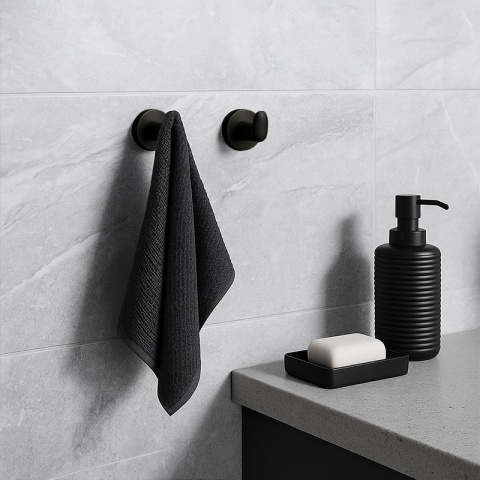 WIESZAK ŁAZIENKOWY NA RĘCZNIK METALOWY ŚCIENNY POJEDYNCZY LOFT AXEL CZARNY