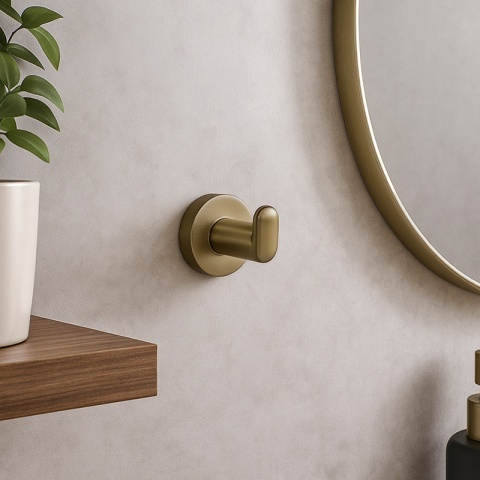 WIESZAK ŁAZIENKOWY NA RĘCZNIK METALOWY ŚCIENNY LOFT AXEL ZŁOTY SZCZOTKOWANY