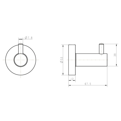 WIESZAK ŁAZIENKOWY NA RĘCZNIK HACZYK POJEDYNCZY ŚCIENNY IVO CZARNY