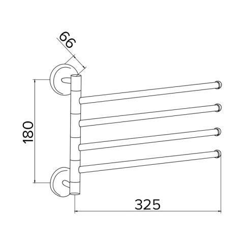 WIESZAK NA RĘCZNIKI ZŁOTY ŁAZIENKOWY OBROTOWY POCZWÓRNY FELIX-GL DO ŁAZIENKI