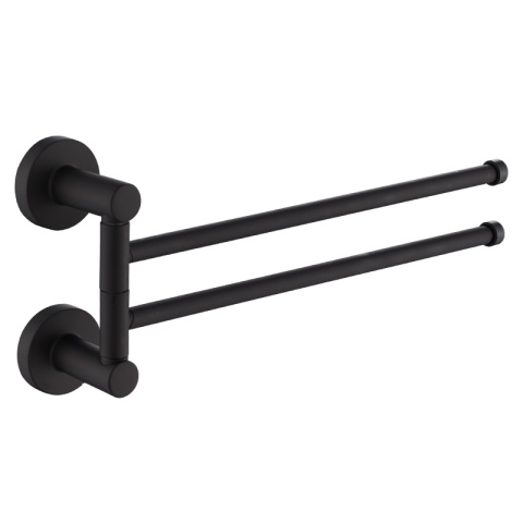 WIESZAK NA RĘCZNIKI CZARNY ŁAZIENKOWY OBROTOWY PODWÓJNY ELIOT-BL DO ŁAZIENKI