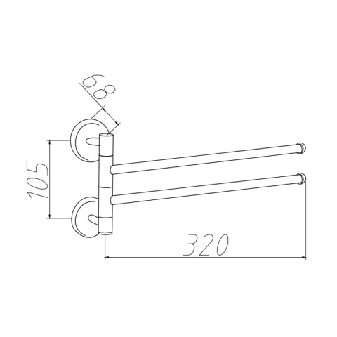 WIESZAK NA RĘCZNIKI CZARNY ŁAZIENKOWY OBROTOWY PODWÓJNY ELIOT-BL DO ŁAZIENKI