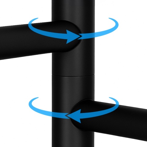 WIESZAK NA RĘCZNIKI CZARNY ŁAZIENKOWY OBROTOWY PODWÓJNY ELIOT-BL DO ŁAZIENKI