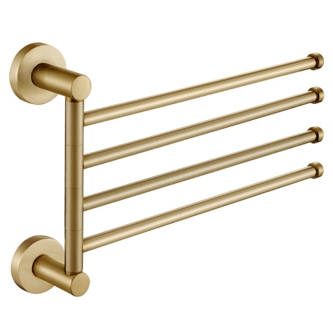 WIESZAK NA RĘCZNIKI ZŁOTY SZCZOTKOWANY ŁAZIENKOWY OBROTOWY POCZWÓRNY FELIX-GL-BR DO ŁAZIENKI