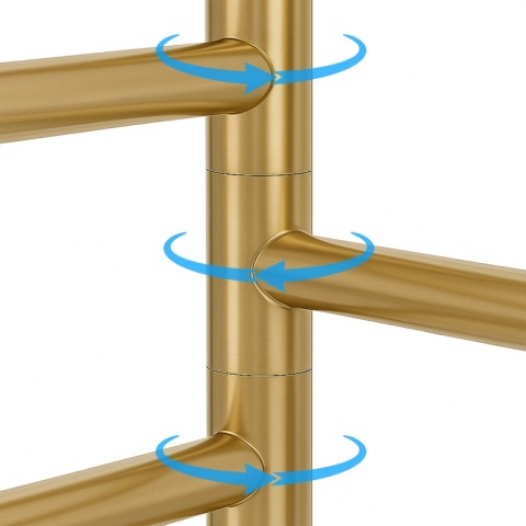 WIESZAK NA RĘCZNIKI ZŁOTY ŁAZIENKOWY OBROTOWY POCZWÓRNY FELIX-GL DO ŁAZIENKI