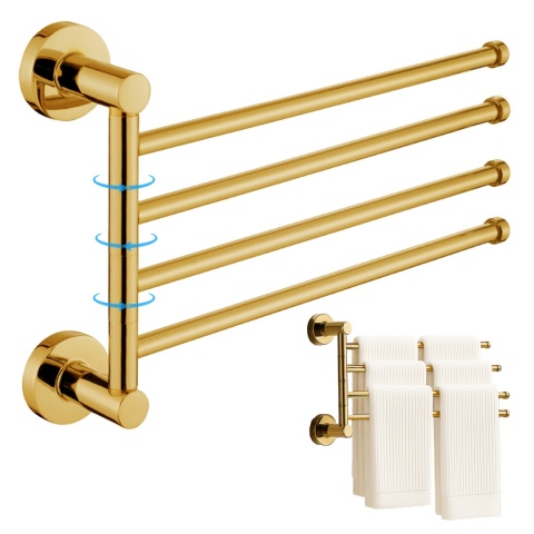 WIESZAK NA RĘCZNIKI ZŁOTY ŁAZIENKOWY OBROTOWY POCZWÓRNY FELIX-GL DO ŁAZIENKI
