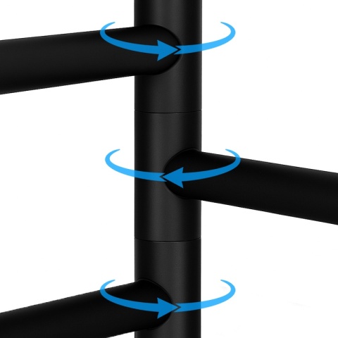 WIESZAK NA RĘCZNIKI CZARNY ŁAZIENKOWY OBROTOWY POCZWÓRNY FELIX-BL DO ŁAZIENKI