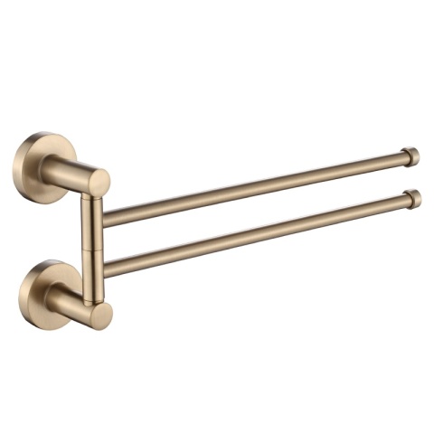 WIESZAK NA RĘCZNIKI ZŁOTY SZCZOTKOWANY ŁAZIENKOWY OBROTOWY PODWÓJNY ELIOT-GL-BR DO ŁAZIENKI