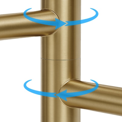 WIESZAK NA RĘCZNIKI ZŁOTY SZCZOTKOWANY ŁAZIENKOWY OBROTOWY PODWÓJNY ELIOT-GL-BR DO ŁAZIENKI