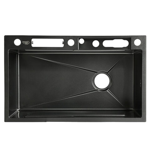 ZLEWOZMYWAK JEDNOKOMOROWY WIELOFUNKCYJNY COBA 75X46 CZARNY ZLEW KUCHENNY STALOWY