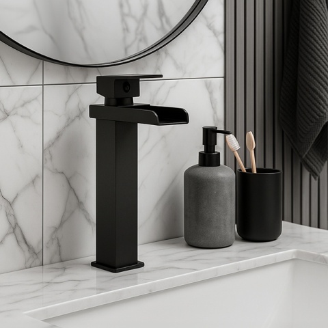 BATERIA UMYWALKOWA ŁAZIENKOWA STOJĄCA F012H-BL CZARNA