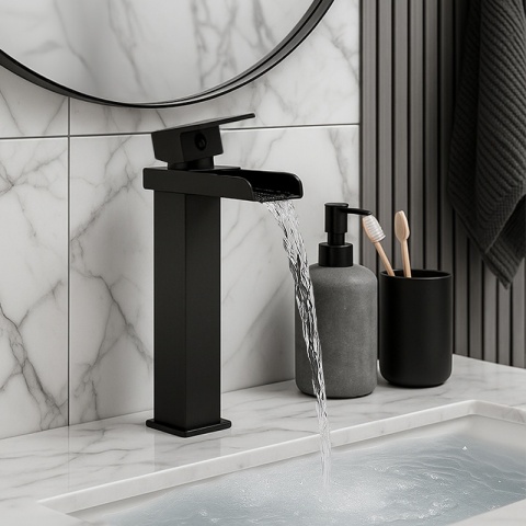 BATERIA UMYWALKOWA ŁAZIENKOWA STOJĄCA F012H-BL CZARNA