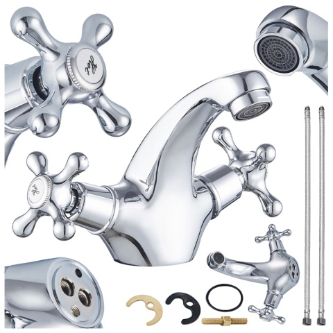 BATERIA UMYWALKOWA ŁAZIENKOWA STOJĄCA RETRO VIOLA CHROM