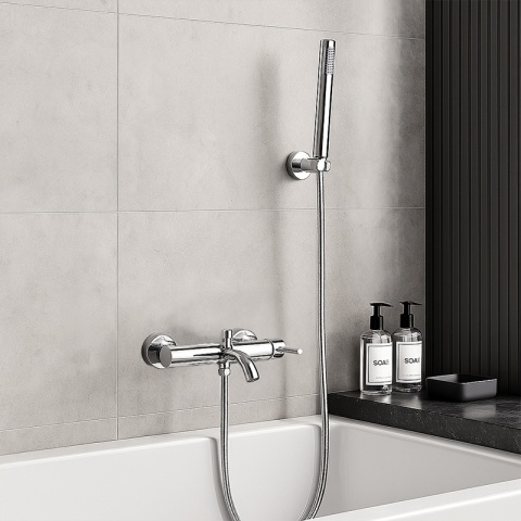 BATERIA WANNOWA ŚCIENNA PRYSZNICOWA ŁAZIENKOWA ZESTAW MONA-CH CHROM