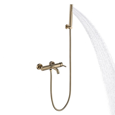 BATERIA WANNOWA ŚCIENNA PRYSZNICOWA ŁAZIENKOWA MONA ZŁOTA SZCZOTKOWANA