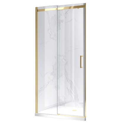 DRZWI PRYSZNICOWE PRZESUWNE DO WNĘKI ZES-KZ09E-GL-140 ZŁOTE 135-140 CM 8 MM