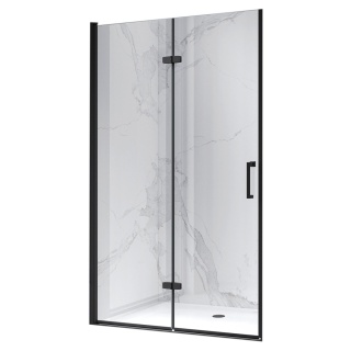 DRZWI PRYSZNICOWE UCHYLNE DO WNĘKI ZES-KZ21E-BL-110 CZARNE 110 CM 6 MM