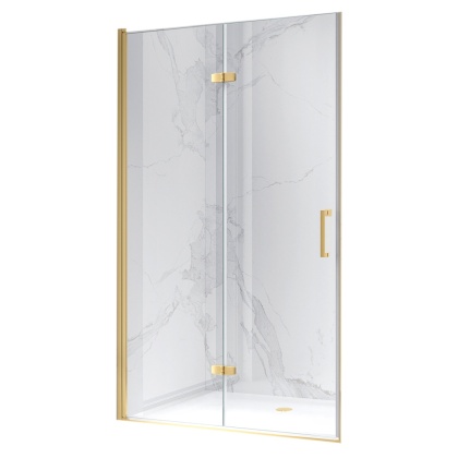DRZWI PRYSZNICOWE SKŁADANE DO WNĘKI ZES-KZ21E-GL-110 ZŁOTE 110 CM 6 MM