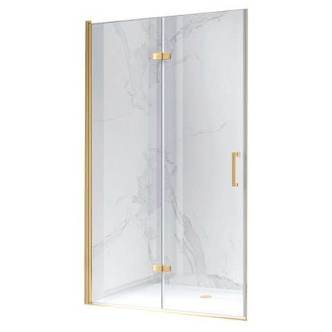 DRZWI PRYSZNICOWE SKŁADANE DO WNĘKI ZES-KZ21E-GL-110 ZŁOTE 110 CM 6 MM
