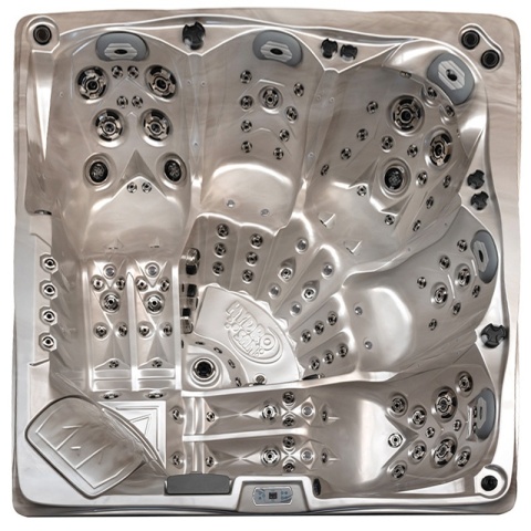 JACUZZI OGRODOWE WANNA SPA748 CAPPUCCINO OBUDOWA SZARA DESKA F27 230x230 CM