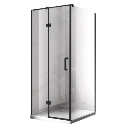 KABINA PRYSZNICOWA KWADRATOWA KZ01B CZARNA 80x80 CM