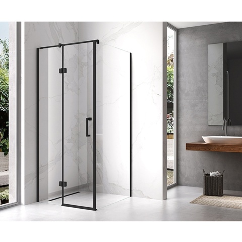 KABINA PRYSZNICOWA KWADRATOWA KZ01C CZARNA 90x90 CM