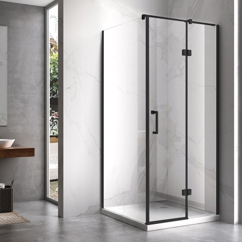 KABINA PRYSZNICOWA KWADRATOWA KZ01C CZARNA 90x90 CM