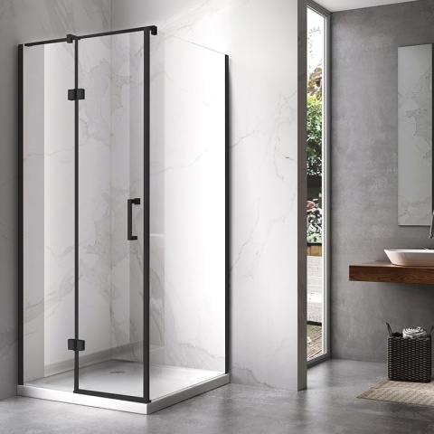 KABINA PRYSZNICOWA KWADRATOWA KZ01C CZARNA 90x90 CM