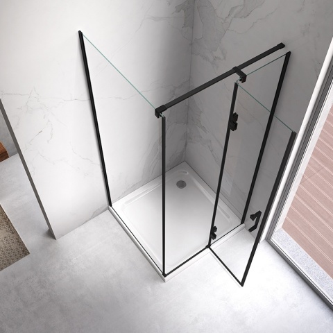 KABINA PRYSZNICOWA KWADRATOWA KZ01C CZARNA 90x90 CM