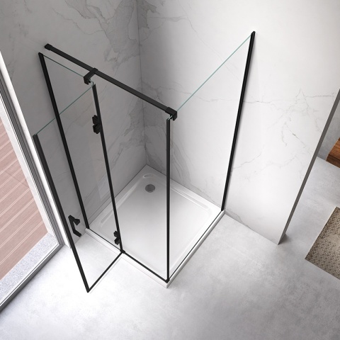 KABINA PRYSZNICOWA KWADRATOWA KZ01C CZARNA 90x90 CM