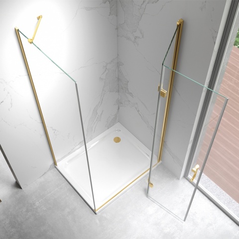 KABINA PRYSZNICOWA PROSTOKĄTNA ZES-KZ20D-GL-100X80 ZŁOTA 100x80 CM