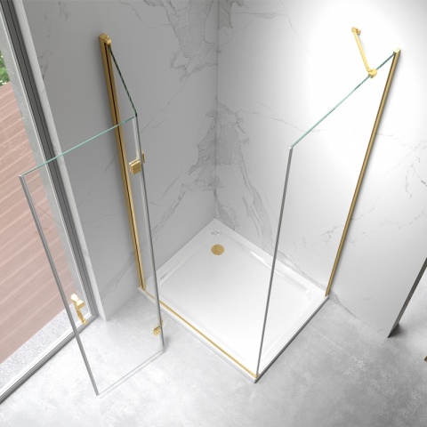 KABINA PRYSZNICOWA PROSTOKĄTNA ZES-KZ20D-GL-100X80 ZŁOTA 100x80 CM