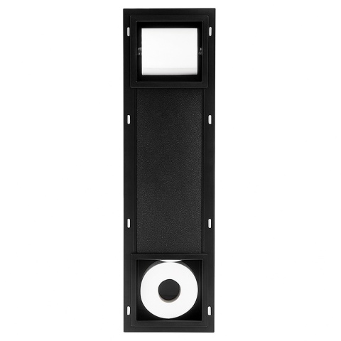 UCHWYT WNĘKOWY NA PAPIER TOALETOWY Z MAGAZYNKIEM DO ZABUDOWY DARIO-BL CZARNY