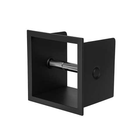 UCHWYT WNĘKOWY NA PAPIER TOALETOWY Z MAGAZYNKIEM DO ZABUDOWY DARIO-BL CZARNY